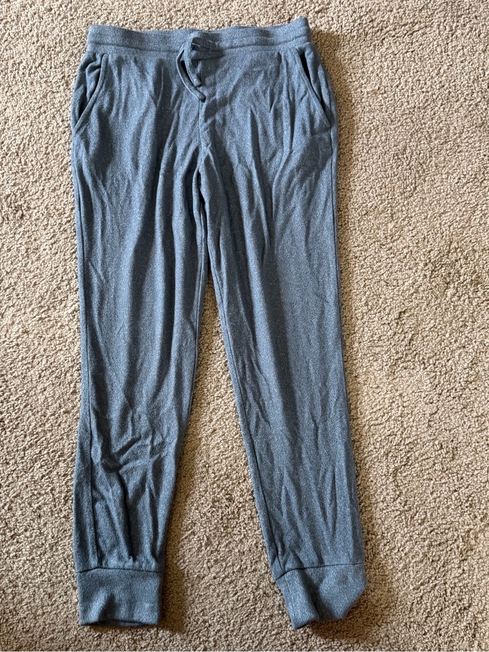 Girls Zella Heathered Charcoal Knit Joggers